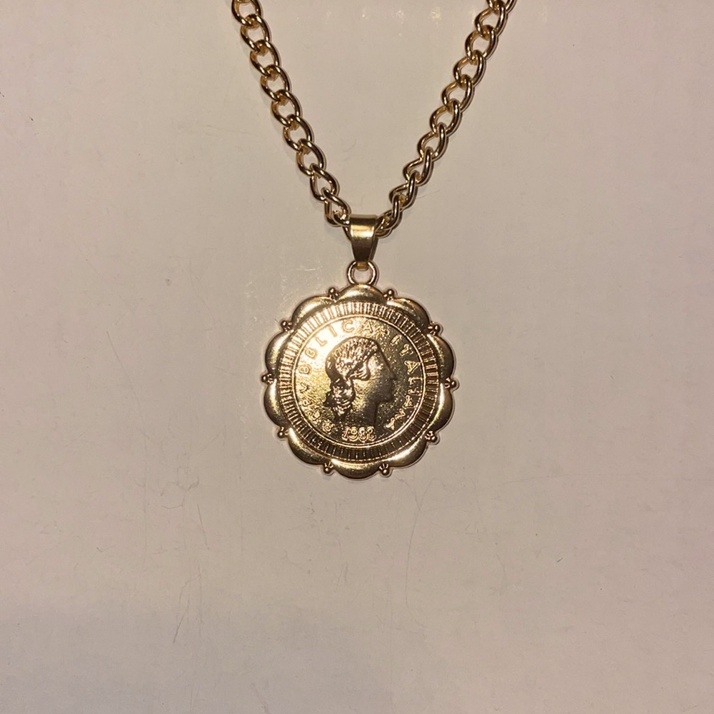 Gold Coin Pendant Necklace